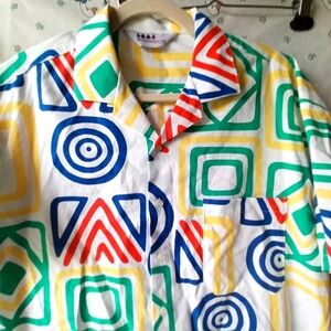 Colorful Boulevard Club Vintage Button Down Summer Shirt